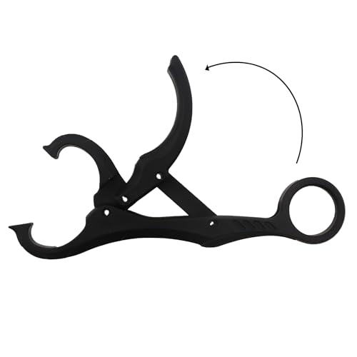 2PCS Fish Lip Gripper with Digital Scale Hook Non Puncture Replacement Clamp Lure Fishing Control Pliers Bass Fishing Tournament System Accessories Competitive Fishing Tool Black