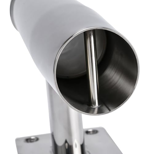 YaeMarine 2/4Pcs Tournament Style Stainless Steel Wall /Transom Mount Rod Holders for Marine Boat - style: 20 Degree-2pcs