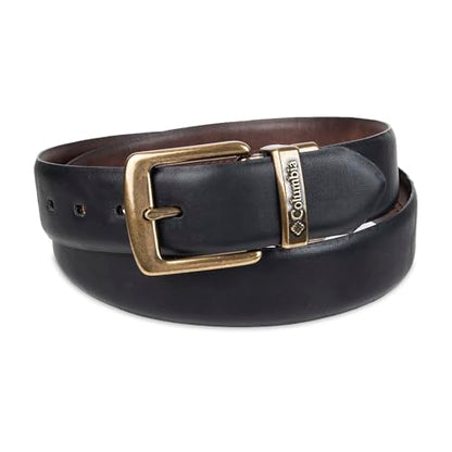 Columbia Men's 2-in-1 Reversible Casual Leather Belt – Versatile Everyday Style, Dual-sided Strap - color: Brown/Black Stretch, size: 2X (46-48)