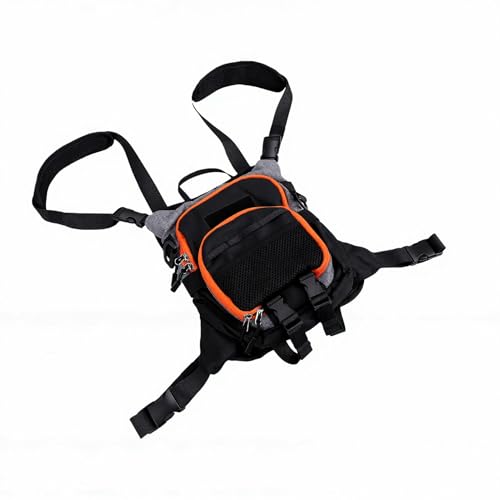 Fly Fishing Chest Pack, Lightweight Tackle Bag, Convertible Fishing Vest with Adjustable Straps, Ideal for Outdoor Wading (Gray)