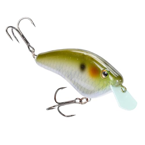 Strike King Hardliner Fishing Lure, Flat Sided Crankbait, Circuit Board Lip, Extra Tight Wobble, Size 4 Treble Hooks - color: Ghost Herring