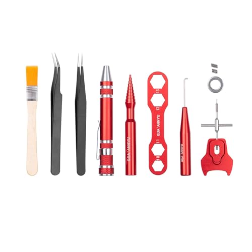 QUA'ANNYU Fishing Reel Maintenance Kit, Professional Fishing Reel Care & Repair Tool Set with 24/30/38-in-1 Screwdriver Set - color: Red Kit-Manual Screwdriver