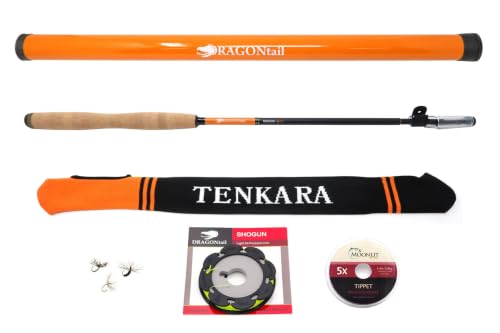 DRAGONtail MIZUCHI zx340 Zoom Small Stream 3 Length Tenkara Rod - style: Furled Line Kit