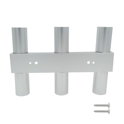 ISURE MARINE Aluminum Fishing Boat Rod Holder, 3 Link Tube Aluminum Rod Rack, Wall-Mounted Fishing Rod Holders ,Tubes Linked Fishing Rod Rack for Garage Boats & Yacht
