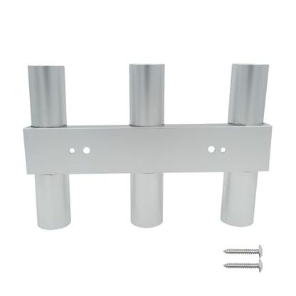 ISURE MARINE Aluminum Fishing Boat Rod Holder, 3 Link Tube Aluminum Rod Rack, Wall-Mounted Fishing Rod Holders ,Tubes Linked Fishing Rod Rack for Garage Boats & Yacht