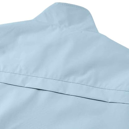 Fishing Vests for Men Lightweight Stand Collar Hiking Travel Vest - color: Light Blue, size: X-Large