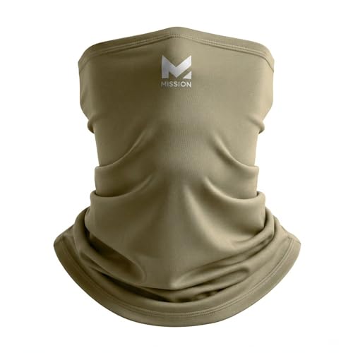 MISSION Multi-Use Neck Gaiter Face Mask for Ski & Outdoors, UPF 50, Breathable Lightweight Fabric - color: Sand