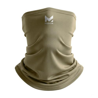 MISSION Multi-Use Neck Gaiter Face Mask for Ski & Outdoors, UPF 50, Breathable Lightweight Fabric - color: Sand