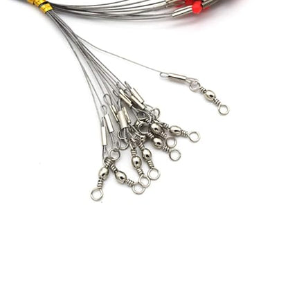 Senyu Wire Trace Leader Rig Stainless Steel 1-5 Arms Fishing Rigs with Snap,High-Strength Fishing Leaders Saltwater-Perch Rigs for Fishing - color: Arm Length 2.7inch, style: 5 Arm Leader