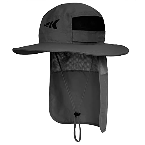 KastKing Sol Armis UPF 50 Boonie Hat - Sun Protection Hat, Fishing Hat, Beach & Hiking Hat, Paddling - color: U: Gray, size: With Neck Shield