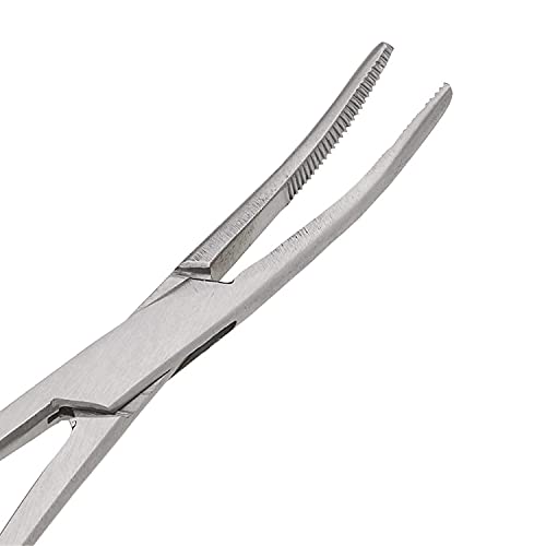 SURGICAL ONLINE 5Curved Hemostat Forceps - Stainless Steel Locking Tweezer Clamps - Ideal Hemostats for Nurses, Fishing Forceps, Crafts and Hobby