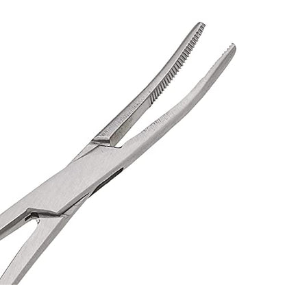 SURGICAL ONLINE 5Curved Hemostat Forceps - Stainless Steel Locking Tweezer Clamps - Ideal Hemostats for Nurses, Fishing Forceps, Crafts and Hobby