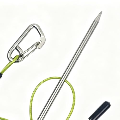 Stainless Steel Fishing Stringer Stainless Steel Cable Fastener | with Carabiner Heavy Duty Fishing Equipment for Scuba Kayaking Lake Pond Seaside Stream - color: Rope length 120cm