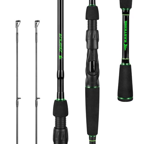 KastKing Zephyr Dual Tip Fishing Rod, Lightweight KastFlex IM6 Graphite Spinning & Casting Rod with Zirconium Oxide Ring Guides, Hook Keeper, EVA Grip, PTS Power Transition System - size: 7'4"-M/MH-Fast(2 Pcs+ Extra Tip), style: Spinning