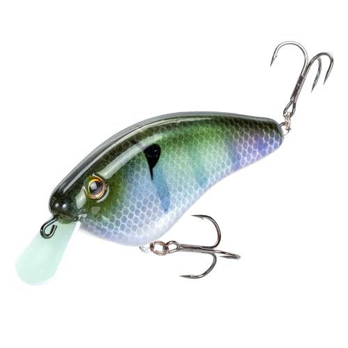 Strike King Hardliner Fishing Lure, Flat Sided Crankbait, Circuit Board Lip, Extra Tight Wobble, Size 4 Treble Hooks - color: The Real Gill