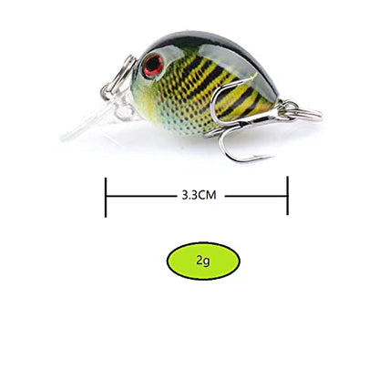 Micro Fishing Lures Crankbaits Baits Lure，Mini Fishing Lure Swimbaits Micro Crank Baits Topwater Lures for Freshwater Saltwater Bluegill Pumpkinseeds Trout Perch with Tackle Boxes - color: M02