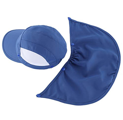 Connectyle Kids Sun Hat with Removable Neck Flap UPF 50+ Sun Protection Baseball Cap Summer Beach Sun Hats 3-6 Years - color: Blue