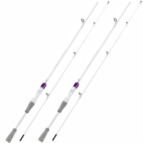 DC Baitcasting Combo, Smart Digital Brake Reel, 4-Section Carbon Rod, Tackle Bag, Line & Lures, Complete Travel Kit for Bass Freshwater - color: Only Spinning Rod-2PACKS- 6FT- White