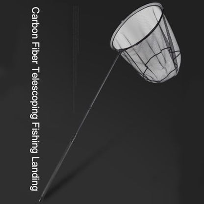 Carbon Fiber Telescoping Fishing Landing Net with Collapsible Pole and Lightweight Folding Frame, 33lb Load Bearing 2.4m Length - color: 2.4m