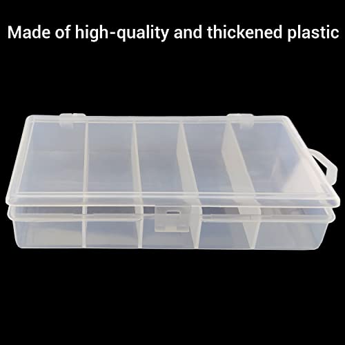 IFAMIO Clear Plastic Storage Case Container for Fishing Tackle Organizer Box with Dividers for Jewelry Beads Collection