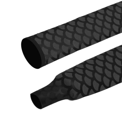 MECCANIXITY 4Pcs 3.3ft 1.1" Dia Heat Shrink Tubing for Fishing Rods, 28mm 1.8:1 Fish Scale Pattern Heat Shrink Wrap Handle Rod Grip with Anti-Slip Waterproof Insulation, Black - color: Black, size: 28mm