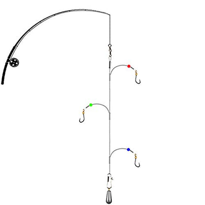 High Strength Steel Wire Leader Rigs with Hooks Swivels Snap Connect,Saltwater Fishing Assecories Steel Wire Leader with Nylon-Coating - size: 16#