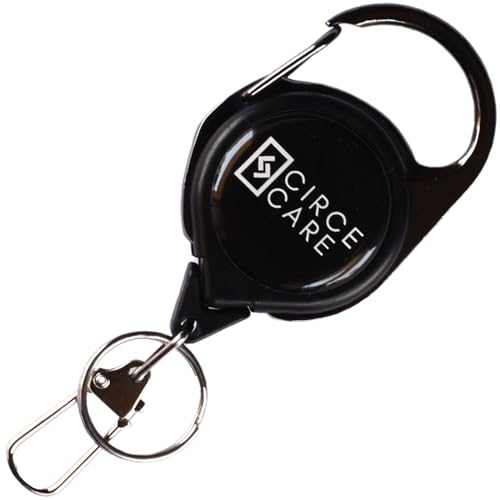 Retractable ID Card/Badge Holder, Heavy Duty-Keychain Holder, Carabiner Pee Cloth Holder Retractable Clip, RG1 Fly Fishing Tool Zinger Retractor Key Reel Holder with Key Ring & Buckle