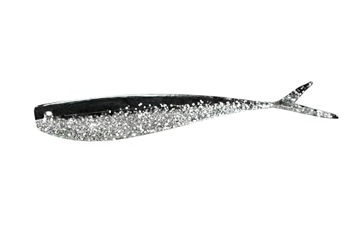 Lunker City Fishing Fin-S Fish 3.5" Fat Split Tail Soft Plastic Jerk Bait Minnow Bass Lure Original Walleye Bait, 10 Per Bag, Made in The USA - 33 Silver Pepper Shiner - color: 33 Silver Pepper Shiner