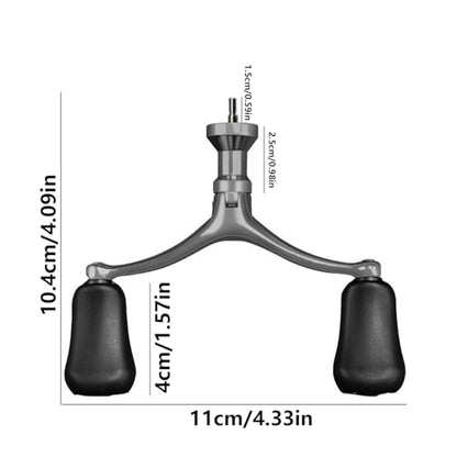 1PC Fishing Reel Handle Aluminum Material Screw-in Power Grip Knob Double Rocker Arm for Baitcasting Reel Upgrade