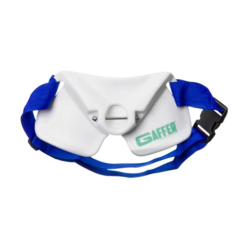 GAFFER SPORTFISHING Adjustable Fishing Belt & Shoulder Harness - Safety Buckle with Foam-Padded Straps Fish Rod Holder - color: Waist Rod Holder - White & Blue
