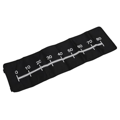Fish Ruler Measuring Mat, Durable Portable Fishing Measurement Tool with Accurate 0-80cm Scale for Anglers Shore Boat Ice Fishing Polyester Black 30.3x98cm