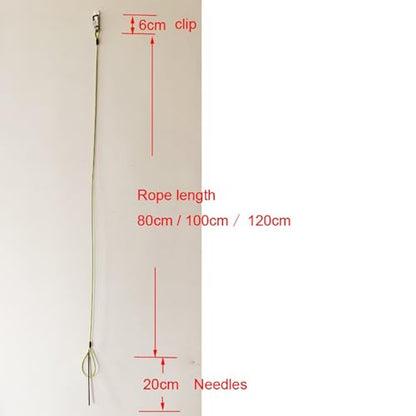 Fish Holder for Caught Fish - Heavy Duty Rope Clip, Metal Carabiner Chain, Secure Lock Stringer Tool | Durable Fishing Gear for Kayaking Diving Boating Lakes Rivers Ponds Streams Anglers Trips - color: Rope Length 120cm