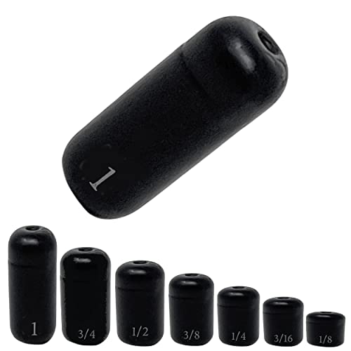 Reaction Tackle Tungsten Barrel Weights for Bass Fishing - Egg Shaped Carolina Rig Sinkers - Size Stamped Freshwater and Saltwater - color: Black, size: 3/8 Oz (6-Pack)