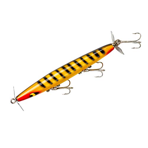 Smithwick Lures Devil's Horse Propeller Topwater Fishing Lure - Mimics Fleeing Shad - color: Yellow/Black Stripes, size: 4.5-Inch, 3/8-Ounce
