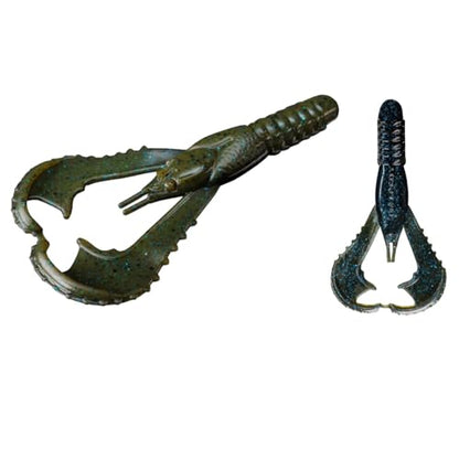 Lunker City Fishing Karate Craw 3" or 4" Soft Plastic Crawfish Bass Lure Open Claws Bait, 7 Per Bag, Made in The USA - color: #22 Top Two, size: 3"