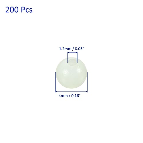 M METERXITY Glow Fishing Beads - Plastic Luminous Round Bait Egg Lure Rigs Apply to Outdoor Tackle Tool - color: White, size: 4mm