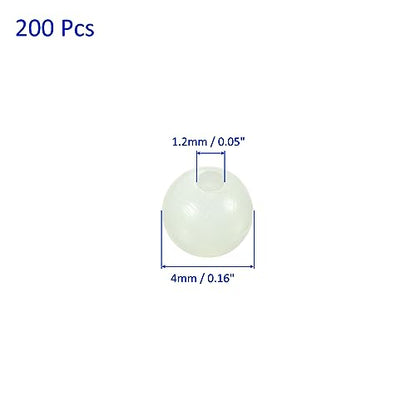 M METERXITY Glow Fishing Beads - Plastic Luminous Round Bait Egg Lure Rigs Apply to Outdoor Tackle Tool - color: White, size: 4mm