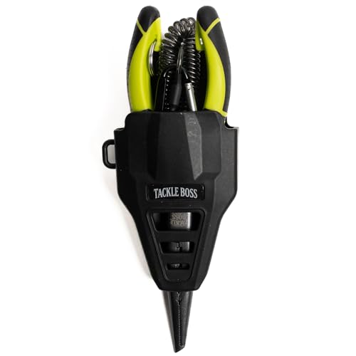 Tackle Boss Outlaw Fishing Pliers & Tool Set – 7.5" Stainless Steel Fishing Pliers, Braid Scissors, Hook Remover & Line Cutter with Holster and Lanyard, Freshwater & Saltwater Fishing Gear - color: Yellow