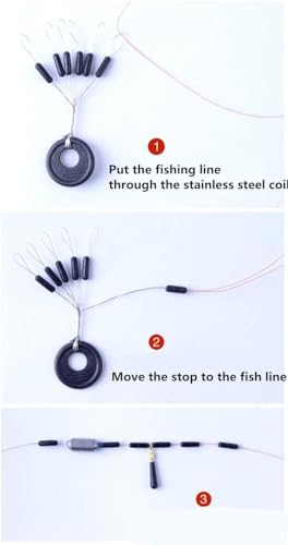 Drchoer Fishing Bobber Stoppers Line Stops: 300pcs Sinker Float Stops for Bass Fishing - Texas Rig Weight Stoppers Size Large Medium Small - size: Medium