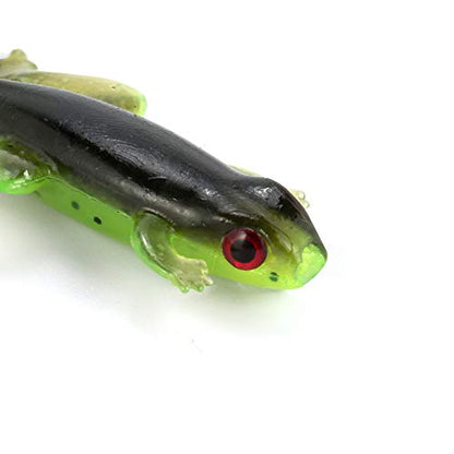 Dr.Fish 6 Pack Soft Plastic Frog Baits, 3.2 Inches Tadpole Swimbaits Frog Lures Bass Crappie Lures Creature Lizard Bait Shad Drop Shot Panfish Bluegill - color: Watermelon