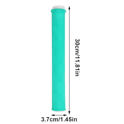 Fishing Rod Handle Cover, Silicone Fishing Pole Tube Sleeve with Non-Slip Design for 13mm-37mm Handle - color: Blue Green