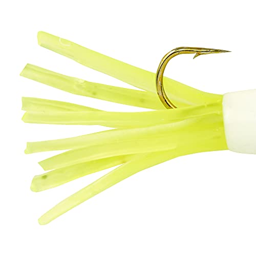 Berkley PowerBait Pre-Rigged Atomic Tubes Fishing Soft Bait - color: White Chartreuse, size: 1/64 oz