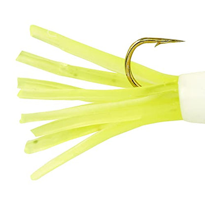 Berkley PowerBait Pre-Rigged Atomic Tubes Fishing Soft Bait - color: White Chartreuse, size: 1/64 oz