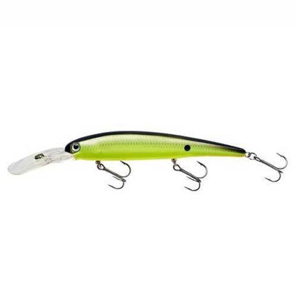 Bandit Lures 4 3/4-Inch Slender Minnow Jerkbait Trolls Up to 27 Feet Deep, Universal Color Patterns, 1 Piece - color: Chartreuse Pearl Scales, size: 4 3/4", 5/8 oz