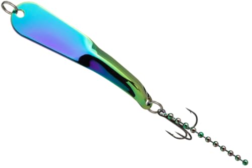 IRON DECOY Steely Fishing Lure Spoon, Casting, Trolling, Jigging, Ice, Lake, River, Stream, Freshwater, Trout, Bass, Walleye, Salmon, Crappie, Pike - color: Prism, size: 1 OZ