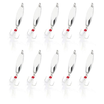 PATIKIL Fishing Spoons, Fishing Lures Casting Spoon Treble Hooks Jigs Hard Metal Spinner Baits - color: Silver Tone, size: 1/5 oz