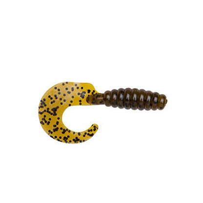 YUM Grub Multi-Species Curly-Tail Swim-Bait Fishing Lure - color: Green Pumpkin, size: 3"