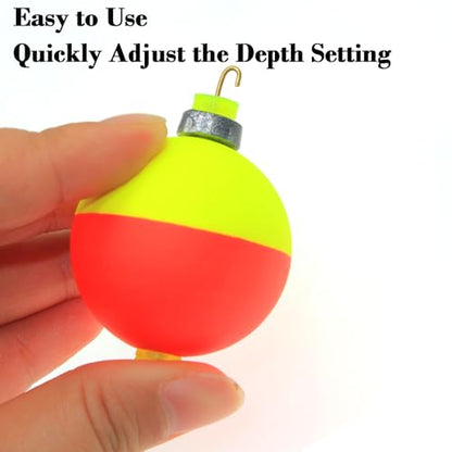 Fishing Bobber Slip Bobbers for Fishing 15 Pcs Foam Snap Weighted Floats Set Bobbers Fishing Tackle Accessories Fishing Supplies - color: E-Weighted Colorful-15pcs
