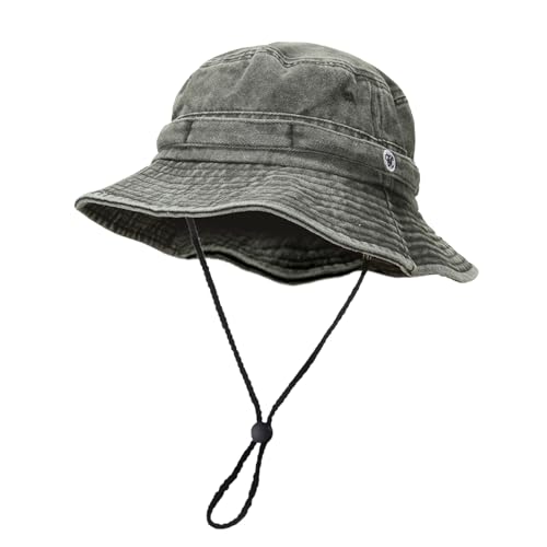 Men's Bucket Hat Camo Outdoor Sun Protection, Breathable Quick-Dry Fishing Gardening Hiking Hat ,UPF50+ Cotton Wide Brim - color: Black