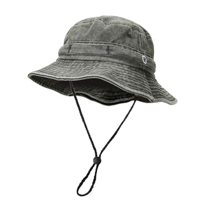 Men's Bucket Hat Camo Outdoor Sun Protection, Breathable Quick-Dry Fishing Gardening Hiking Hat ,UPF50+ Cotton Wide Brim - color: Black